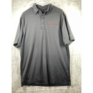 Porsche  mens polo shirt LARGE Black short sleeve Moisture Wicking  2holes Back